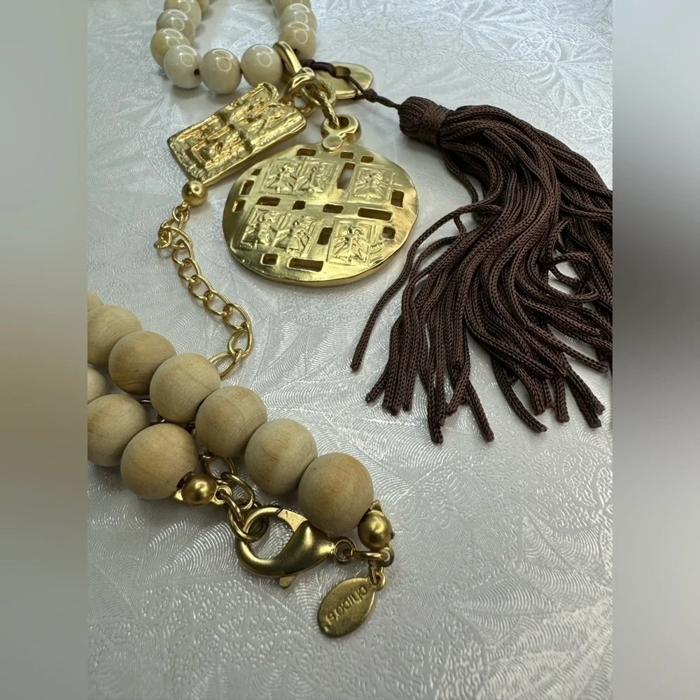Chico’s Long Pendant Tassel Statement Necklace‎ 35”-39”